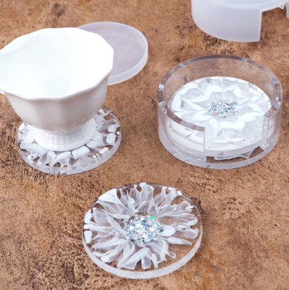 Epoxy Resin Coaster Round Coaster Silicone Mirror Mold
