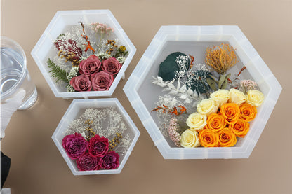 Resin Crystal Glue Large Geometric Hexagon Decoration Mirror Silicone Mold