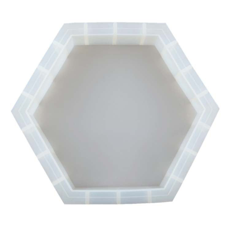 Resin Crystal Glue Large Geometric Hexagon Decoration Mirror Silicone Mold