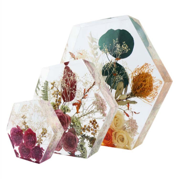 Resin Crystal Glue Large Geometric Hexagon Decoration Mirror Silicone Mold