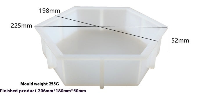 Resin Crystal Glue Large Geometric Hexagon Decoration Mirror Silicone Mold