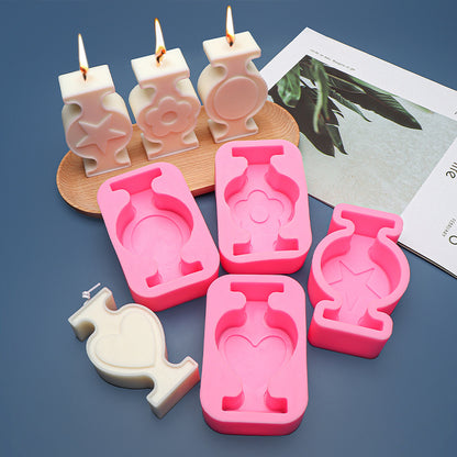 DIY Handmade Molds Three Irregular Shape Candle Silicone