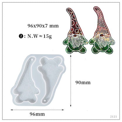 Santa Claus Silicone Hanging Sign Mould