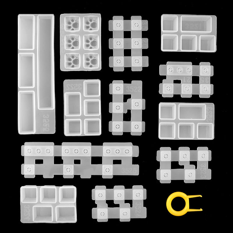 Key Cap Mold DIY Mirror Mechanical Keyboard OEM Computer Cat Claw Silicone Mold Crystal Epoxy Mold