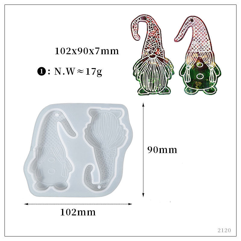 Santa Claus Silicone Hanging Sign Mould